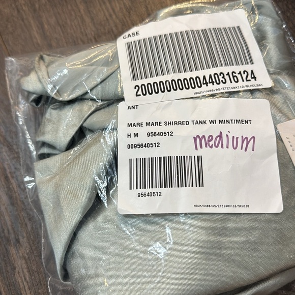 NWT! Anthropologie Mint Mare Mare Shirred Swing Tank Top - Size Medium🟢 - Picture 5 of 5